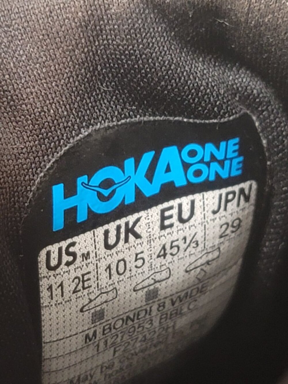 Hoka One One Bondi 8 Black Athletic Running Shoes Sneakers Men's Size 11 2E - Picture 8 of 8